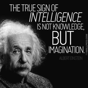 Albert Einstein Quote about Intelligence and Imagination